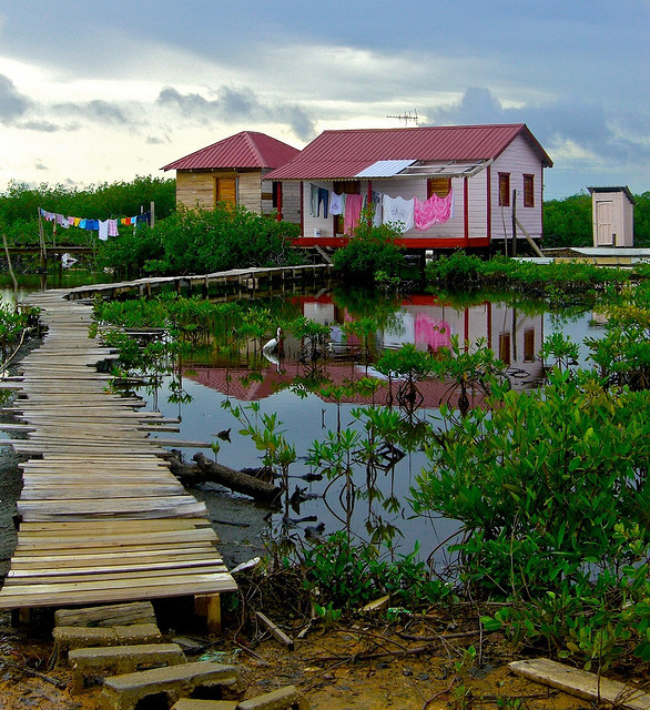 by David C on Flickr.Swamp House in Belize lagoon.