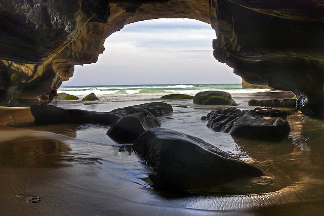 by Stevpas68 on Flickr.Sea Cave on Ghosties Beach, Munmorah State Conservation Area, Australia.