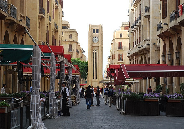 Street view in downtown Beirut, Lebanon