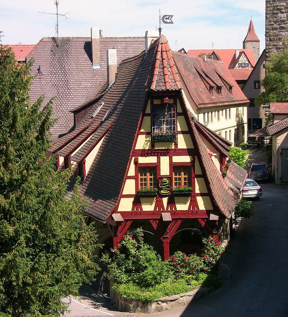 Lovely houses in Rothenburg ob der Tauber, Germany