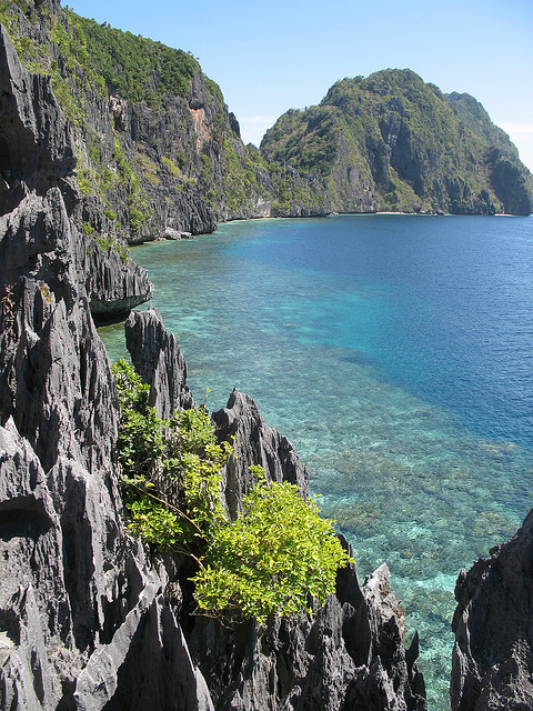 Limestone cliffs in Bacuit Archipelago, Philippines