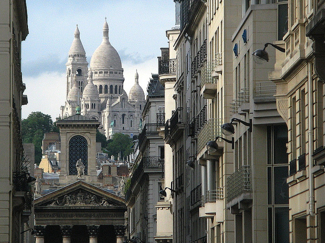 Street view in Montmartre, Paris, France