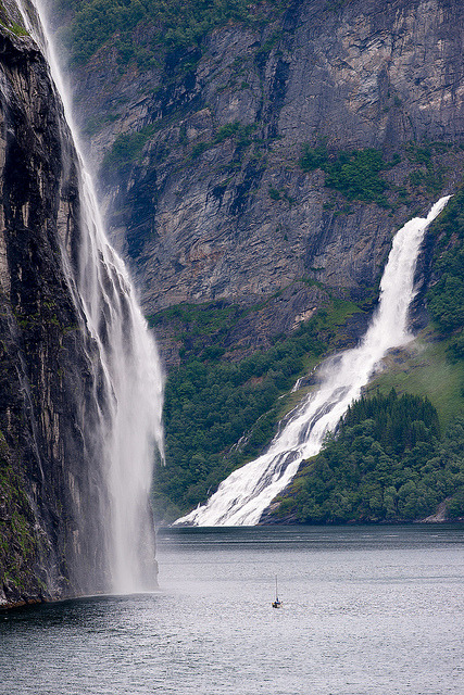 Waterfalls in Geirangerfjord, Norway
