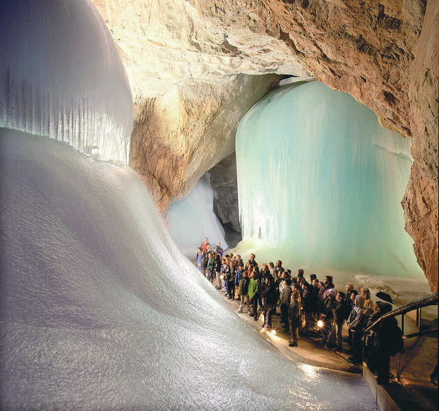 Eisriesenwelt , the largest ice cave in the world in Tennengebirge, Austria