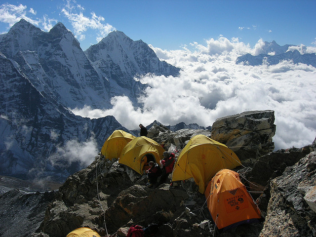 Base camp above the clouds, Ama Dablam Expedition, Nepal