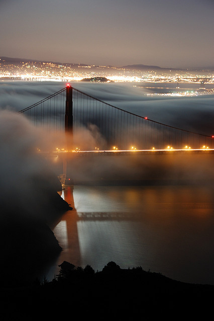 North tower revealed, Golden Gate Bridge, San Francisco, USA