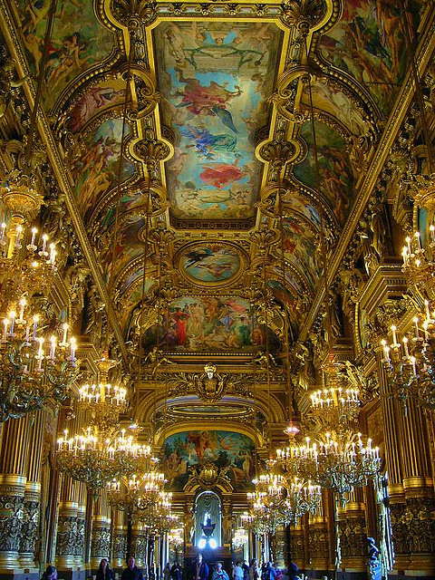 The Grand Foyer inside Palais Garnier in Paris, France