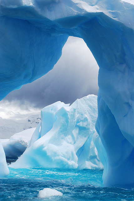 Iceberg arches on the Antarctic Coast