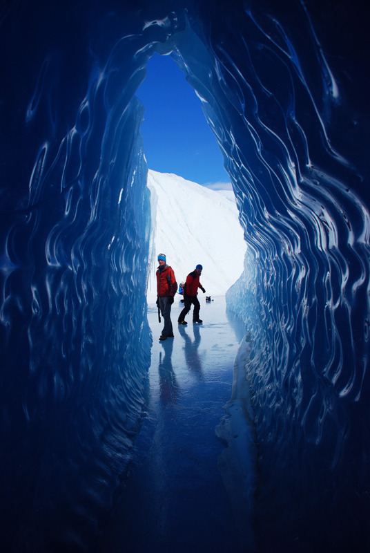 Ice tunnel in Queen Maud Land territory, Antarctica