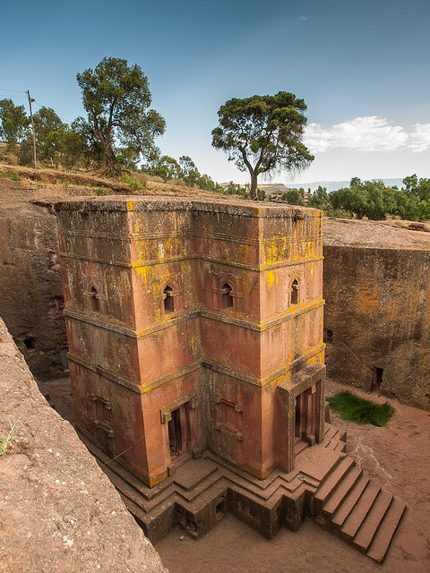 The rock-hewn church of Bet Giyorgis in Lalibela, Ethiopia