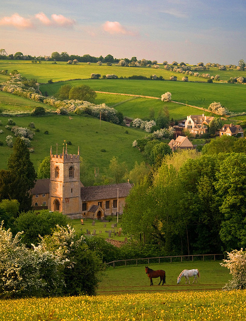 The cotswold village of Naunton, in the Windrush valley, Gloucestershire, England