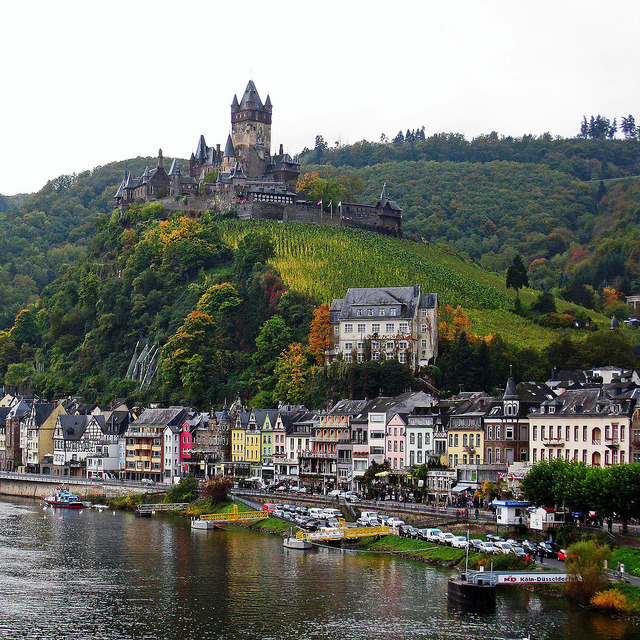 Cochem Castle from the Moselle Bridge / Germany