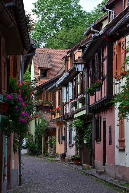 Charming streets of Kaysersberg, Alsace / France